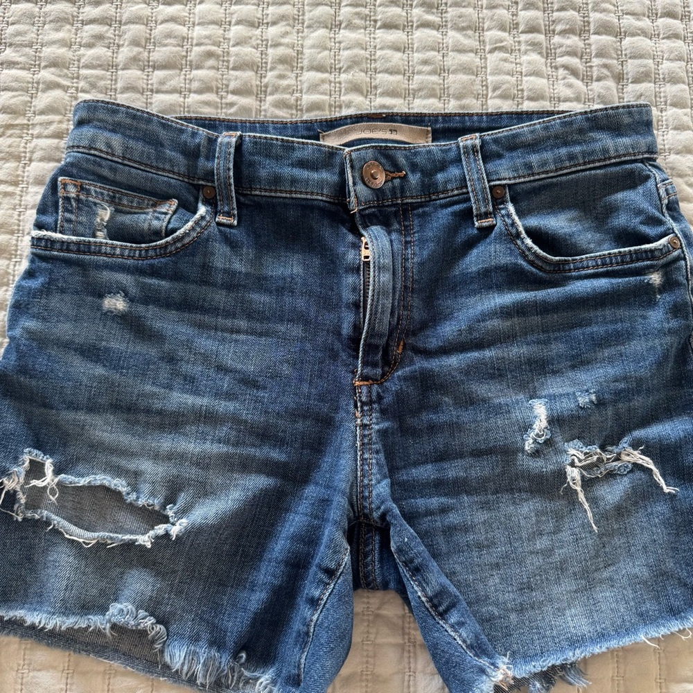 Joe's Jeans Womens Cut Off Shorts Size 26 Medium Wash‎ Frayed Raw Hem Blue